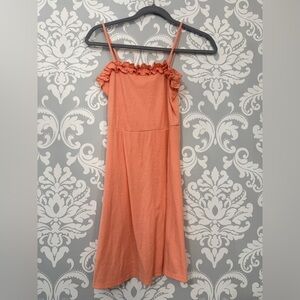 4/$25 • Dee Elly‎ Coral Ribbed Ruffle Tank Dress